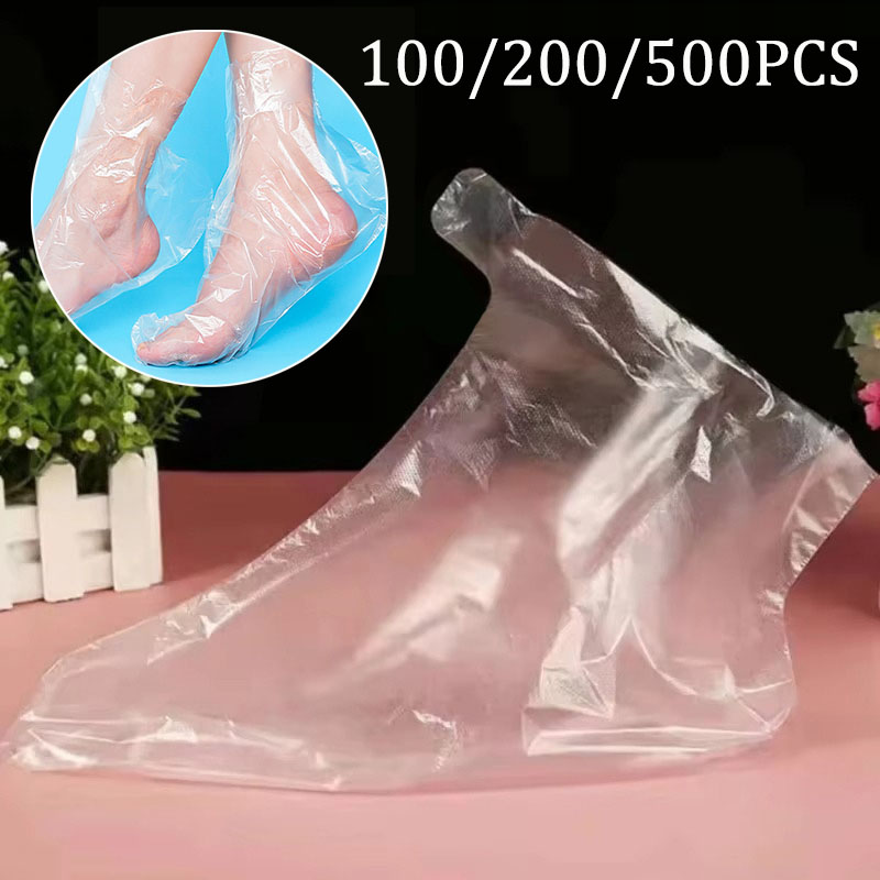 Foot Spa - 100-500pcs 일회용 발 보습 양말 투명한