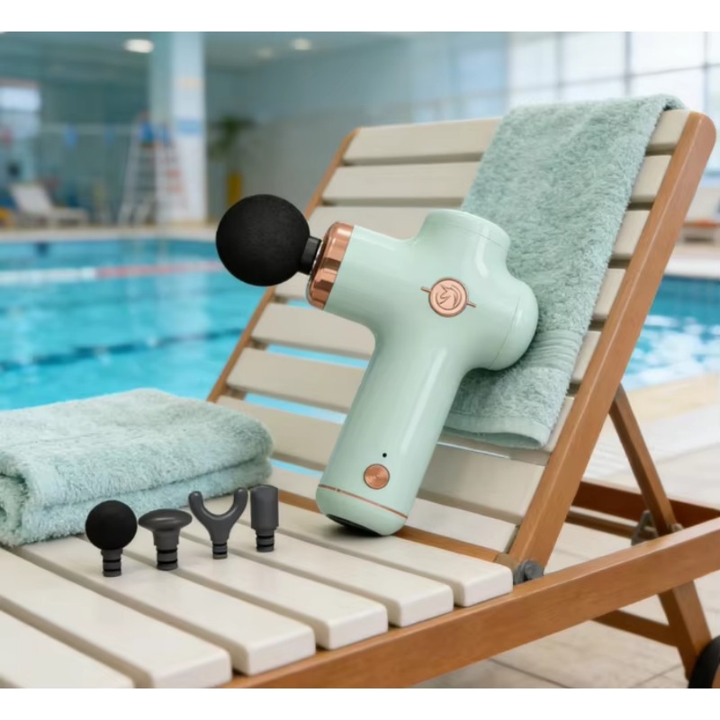 Massage Gun - 4개의 마사지 헤드가 있는 휴대용 미니
