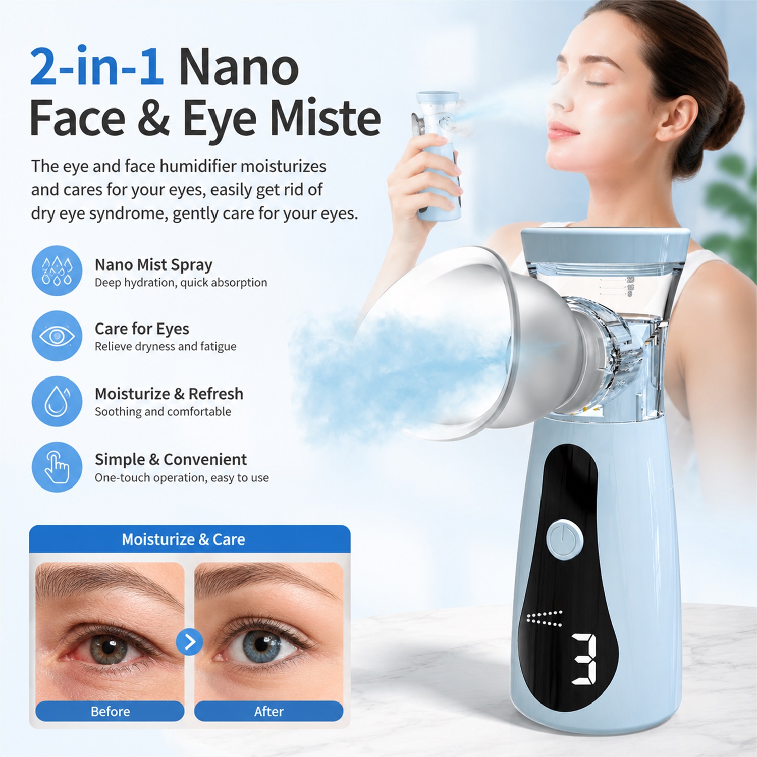 눈 주변용 나노 가습기, 눈 스팀기, 눈의 피로 완화, - Face Steamer 리뷰 및 가격
