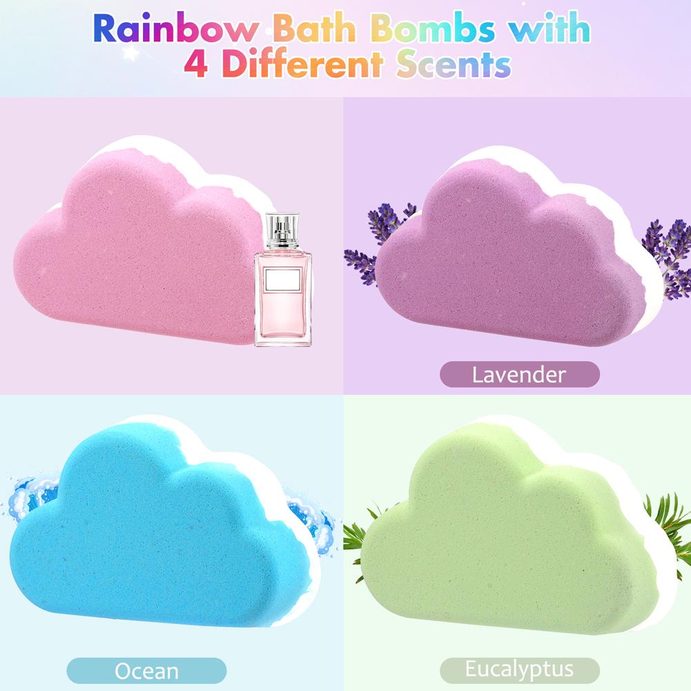 무지개 구름 모양 어린이용 목욕볼, 천연 에센셜 오일  - Bath Salts 리뷰 및 가격