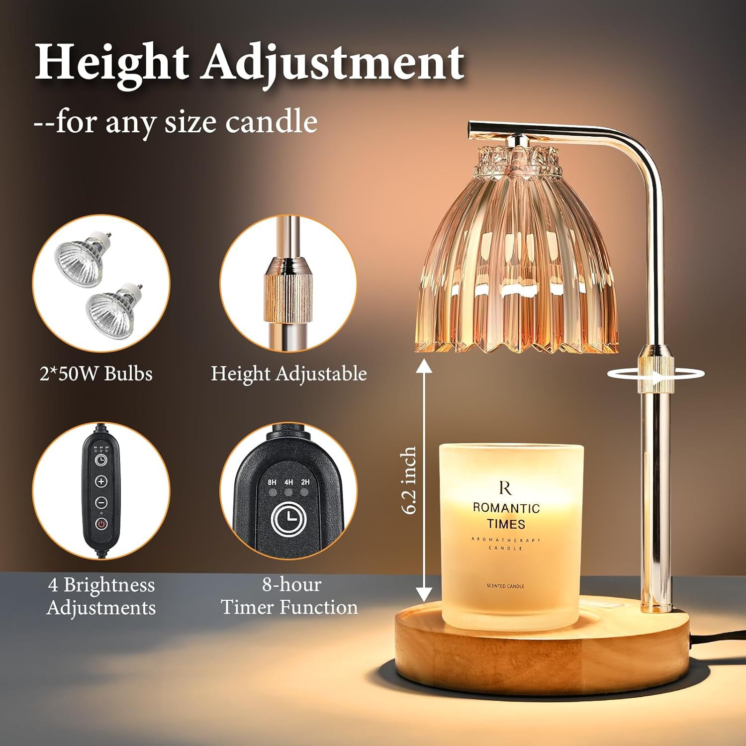 높이 조절 가능한 아로마테라피 왁스 멜트 워머 캔들 히 - Wax Warmer 리뷰 및 가격
